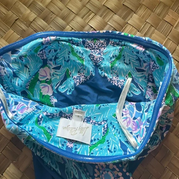 Lilly Pulitzer Noa Strapless Maxi Dress Blue Floral - Picture 2 of 12